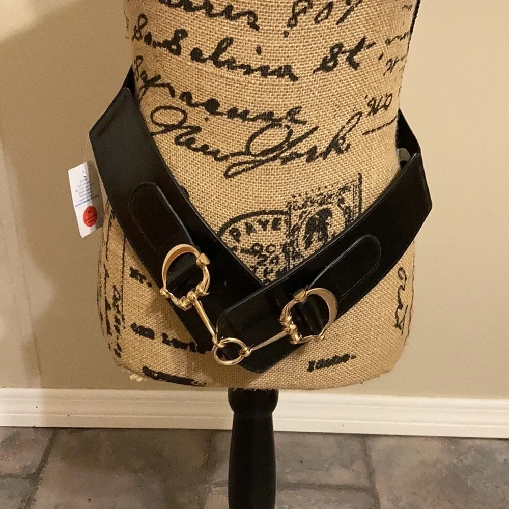 Women’s Black Belt with Gold Accents